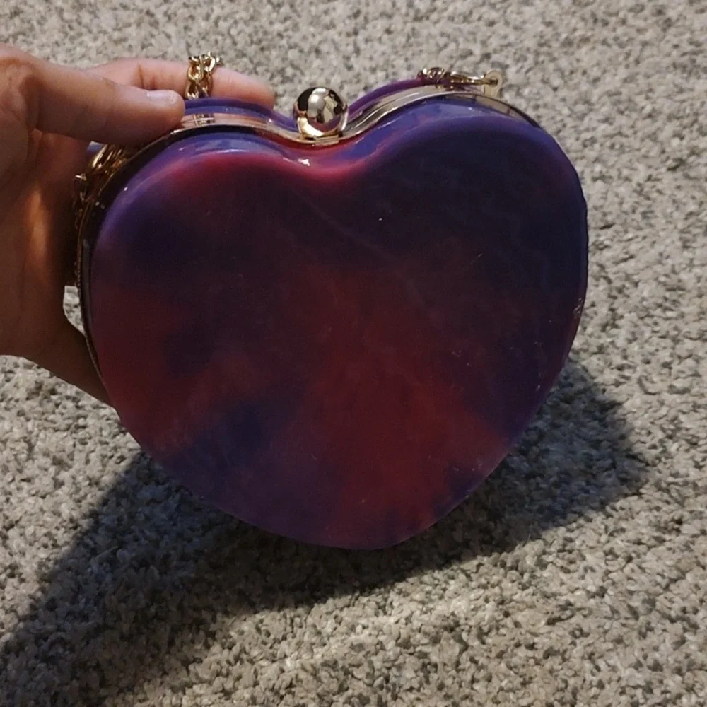 Heart-Shaped Purple and Pink Clutch